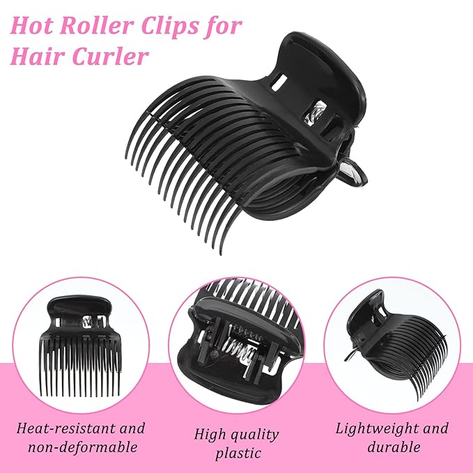16 Pcs Hot Roller Clips Versatile Hair Roller Clips Curler Claw Replacement Clip Hair Section Styling Tool Set for Women Girls Effortless Curls Waves