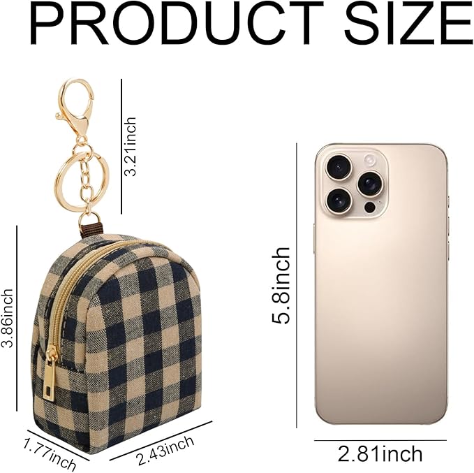 4Pcs Mini Backpack Keychain,Cute Cosmetic Bag for Women,PU Leather Makeup Bag Key Pocket Lipstick Bag Card Holder Data Cable Organizer Zipper Pouch (Christmas Series)