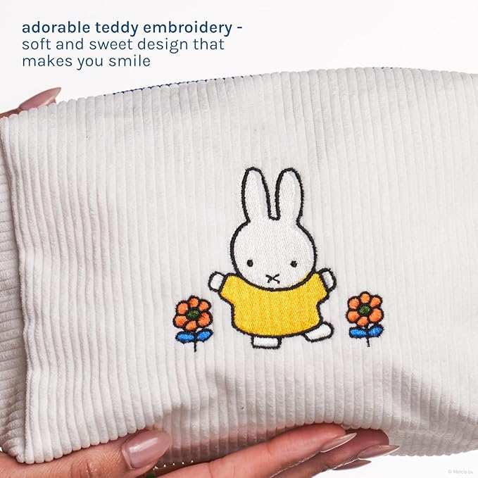 The Crème Shop Miffy Perfect Travel Makeup Bag, Cute Zipper Pouch, Spacious, Durable, Lightweight Cosmetic Organizer, Official Miffy Design, With Hang Tag & Printed Label