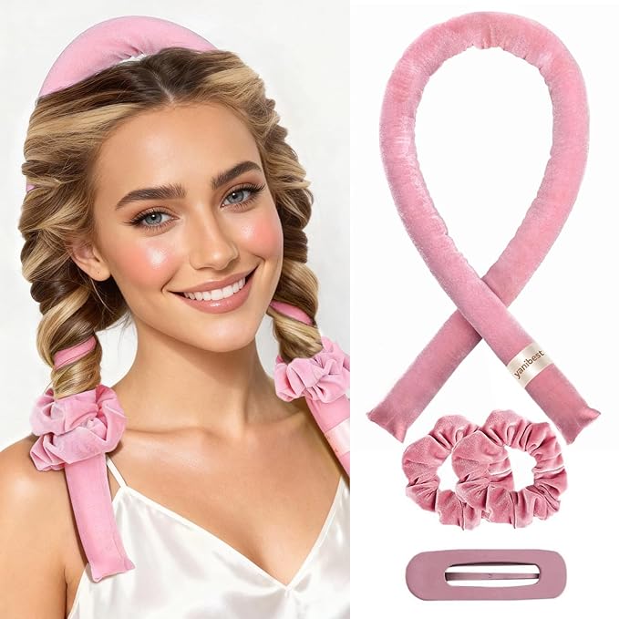 Yanibest Heatless Hair Curler to Sleep in, Overnight curl headband, No Heat Hair Curler Set with Hair Clip Scrunchies for Styling