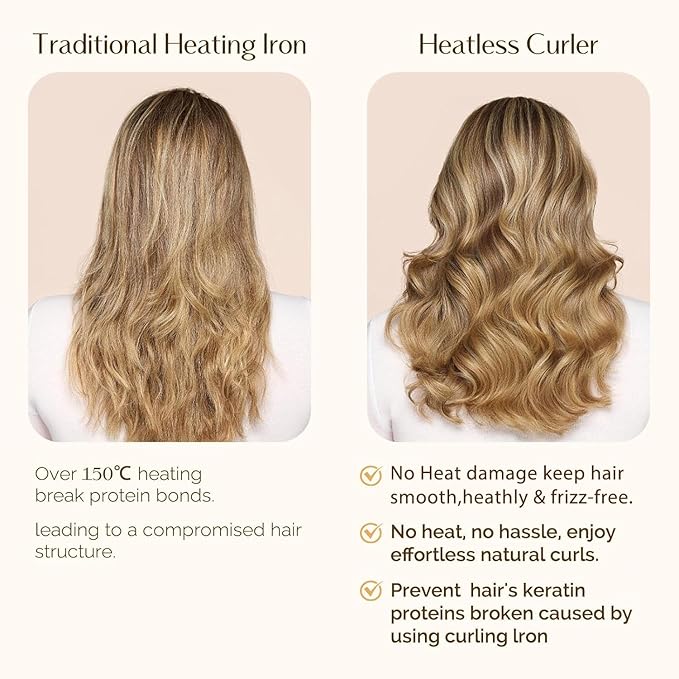 Yanibest Heatless Hair Curler to Sleep in, Overnight curl headband, No Heat Hair Curler Set with Hair Clip Scrunchies for Styling