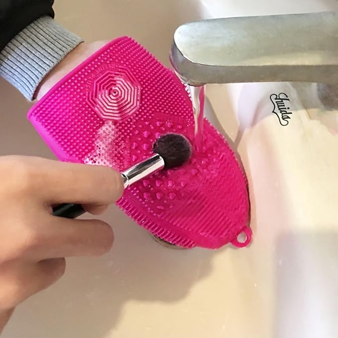 ScivoKaval Makeup Brush Cleaner Glove Mat Mitt Silicone Cosmetic Cleaning Scrubber Tool Face Brushes and Eye Brush Washing Pad Mint Green