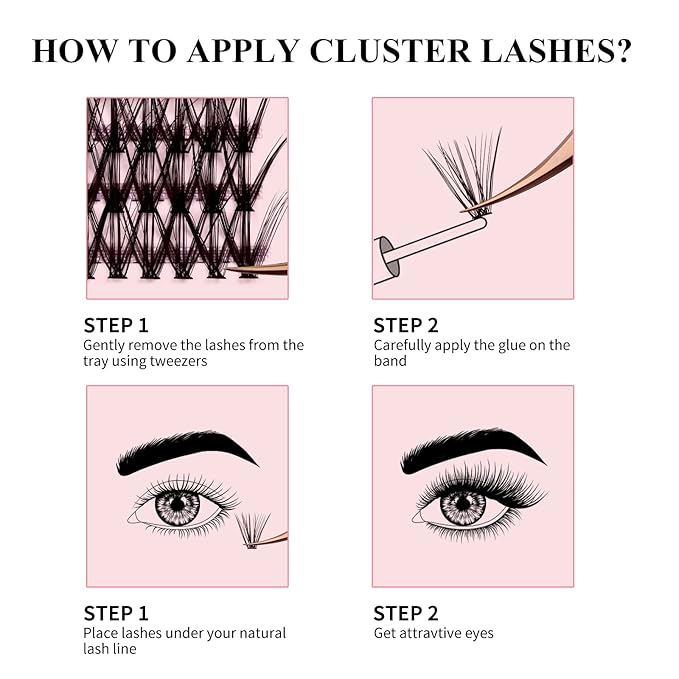 Individual Lashes 240pcs Cluster Lashes 30D+40D DIY Eyelash Extension D Curl 0.07 Natural Individual Lash Extensions False Eyelashes at Home (30D+40D-0.07D, 14mm)