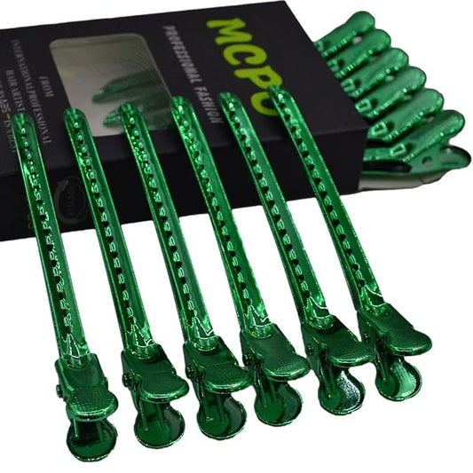 12 Pcs Metal Duckbill Hair Clips for Hair Sectioning Alligator Hair Clips for Styling Dividing Duck Bill Clips with Anti-Slip Holes Salon Barber Styling Tools