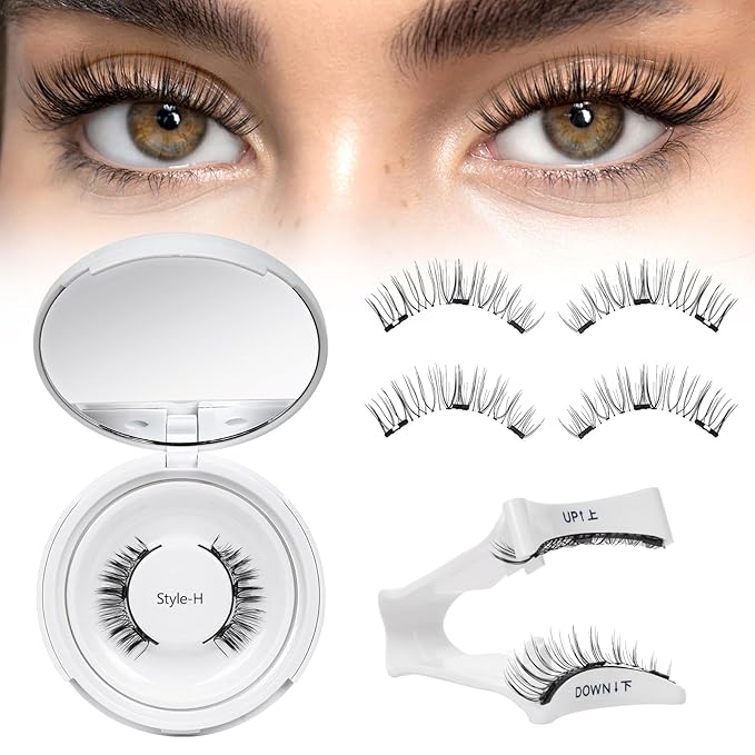 Higu clace Magnetic Eyelashes with Applicator Soft Magnetic Lashes Natural Look Wispy Magnet Lashes Easy to Wear and Remove （DJCX-H08）