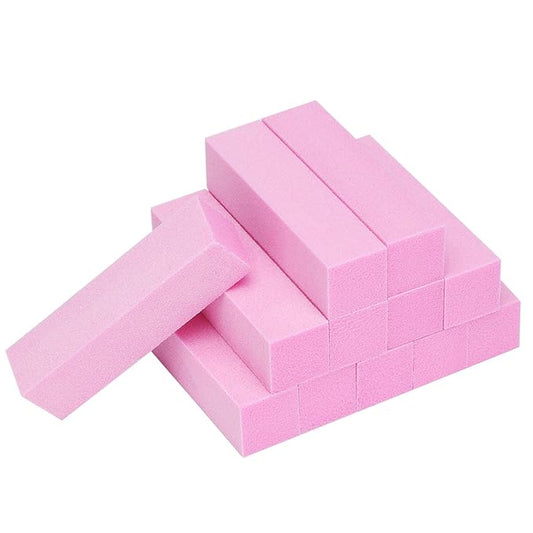 12 Pack Nail Buffer Block 4 Sided Professional Nail File Sanding Block Buffing Blocks for Natural and Acrylic Nails (Pink)
