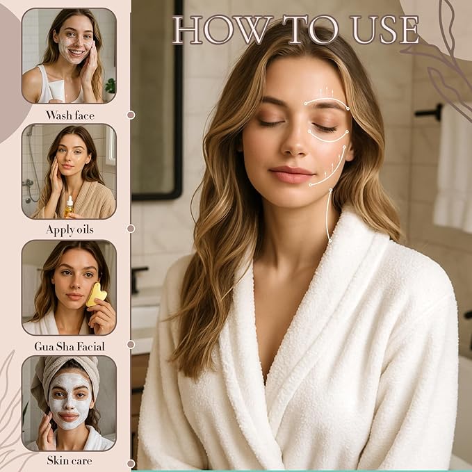Nuanchu Stainless Steel Gua Sha Facial Tools Metal Guasha Tool for Face Body Jawline Shaper, Double Chin Reducer, Puffiness Reducing, Lymphatic Drainage Massager Skin Care Gift with Pouch(Gold)