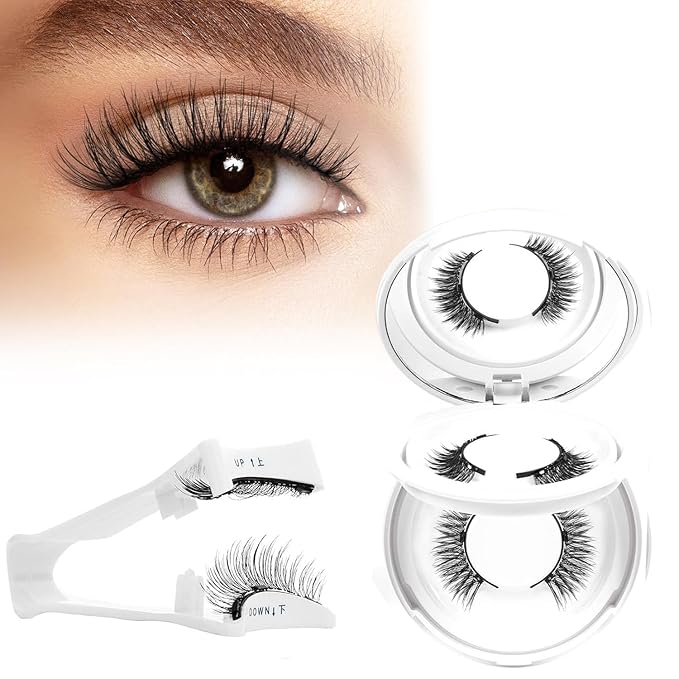 Higu clace Magnetic-Eyelashes 2 Pairs Magnetic Eyelashes with Applicator Soft Eyelashes Magnetic Lashes Natural Look Wispy pestañas magnéticas Without Eyeliner Easy to Wear and Remove(A+C03)