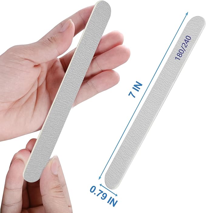 Nail File (50 Packs), Emery Boards for Nails 180/240 Grit Nail Files for Natural Nails Wood Double Sided Emory Fingernail Files Professional Reusable Manicure Pedicure limas para uñas