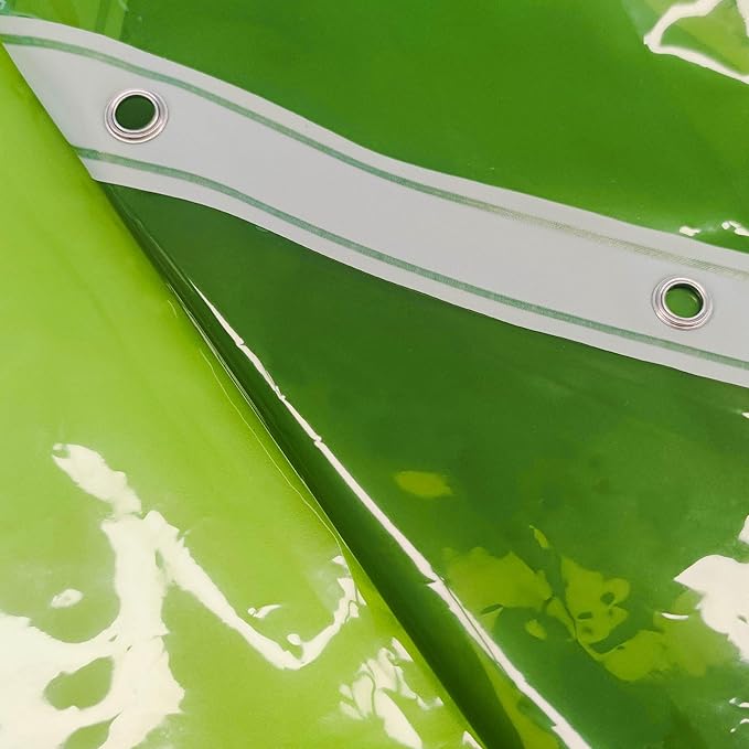Barossa Design Clear Green Long Shower Curtain Liner 78" Height - 3 Magnets & Waterproof Lightweight PEVA Shower Liner for Bath Tub, PVC Free, Metal Grommets, Clear Green, 72x78