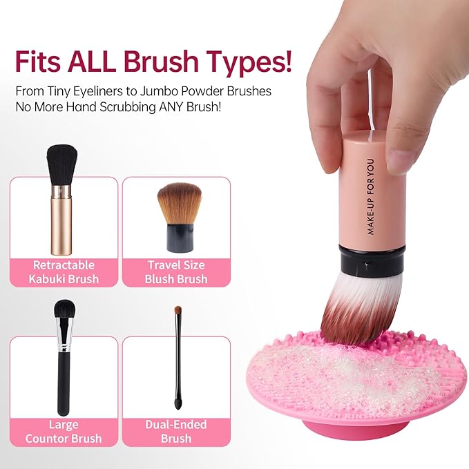 Norate Makeup Brush Cleaner, Make Up Brush Cleaner Solution + Makeup Brush Cleaner Mat, Brush Cleaner Pad for Deep Clean Brush Shampoo, Gentle Formula Cruelty Free, 2 Piece Set