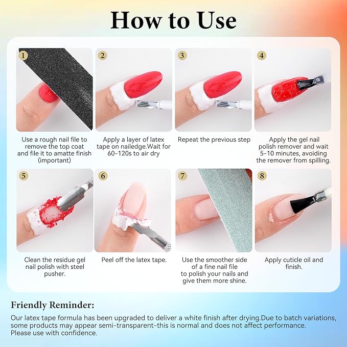 JODSONE Professional Gel Nail Polish Remover Kit:15ML Quick Gel Nail Polish Remover,Latex Tape Liquid,Remove at Home without Going Salon,No Need Soaking or Wrapping,3-5 Minutes Easy and Quick