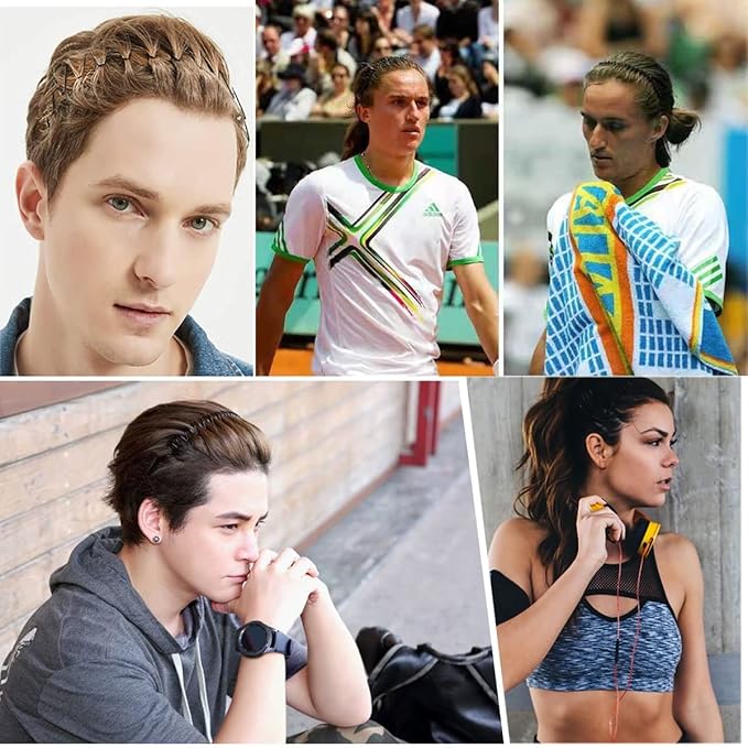 3pcs Metal Headband Set for All Hair Types – Wave Zig Zag & Wide Smooth Hhair Bands For Yoga Washing Face Driving Sport Work & Daily Use Perfect Styling Gift for Men Women Boys Girls