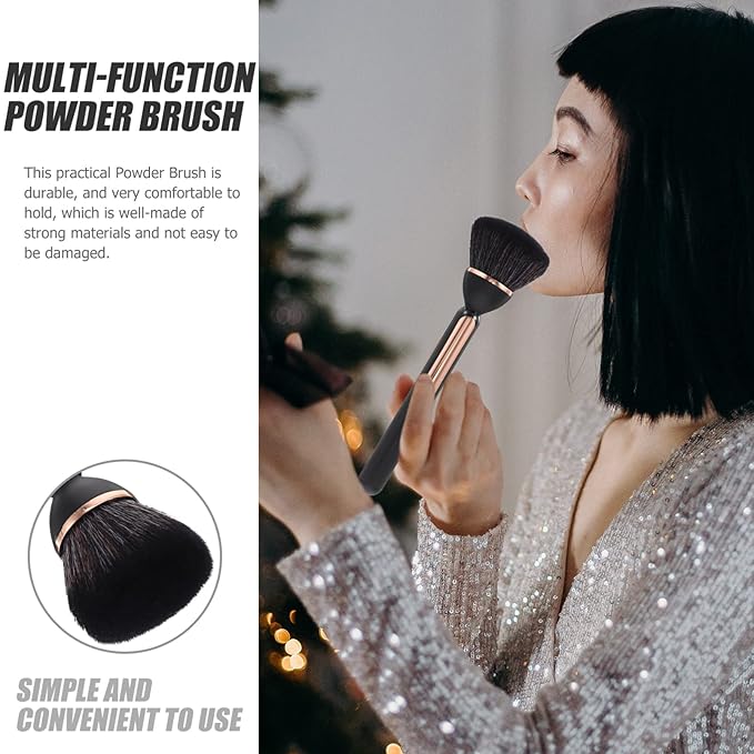 Portable Nail Dust Brush Multi-Function Makeup Brush for Loose Powder and Manicure Cleaning with Comfortable Wear-Resistant Handle 5.7 Inch