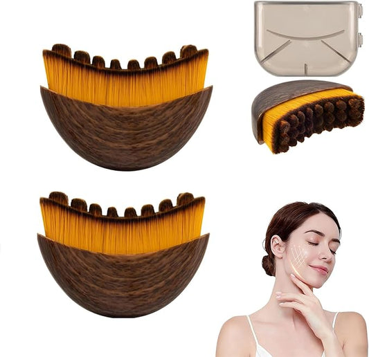 2025New Lymphatic Contour Face Brush, DLymphatic Drainage Massager for Face, Dry Brush, Chin & Jawline Sculpting, Ergonomically Designed to Fit The Skin Precisely and Relieve Fatigue (2pcs)