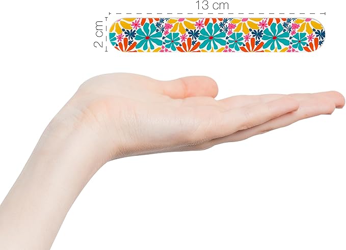 Nail Files - Professional Medium Emery Boards 6 Dual-Sided Medium, Fine Grit for Natural/Acrylics - Nail Shapers to Smooth/Refine Nails (Pack of 1)