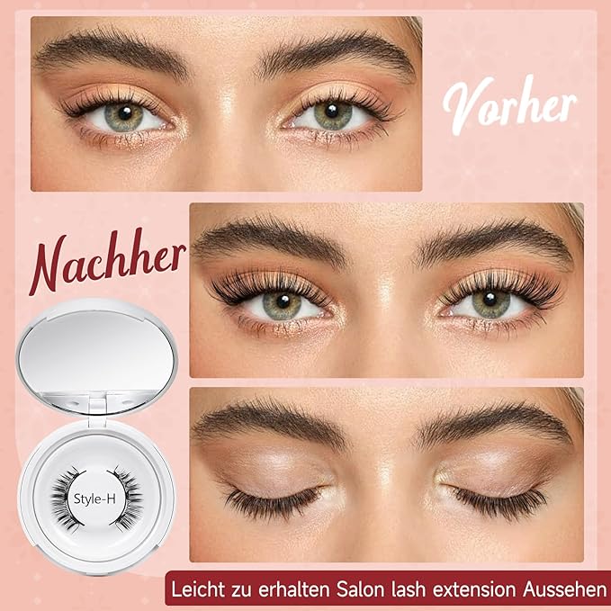 Higu clace Magnetic Eyelashes with Applicator Soft Magnetic Lashes Natural Look Wispy Magnet Lashes Easy to Wear and Remove （DJCX-H08）