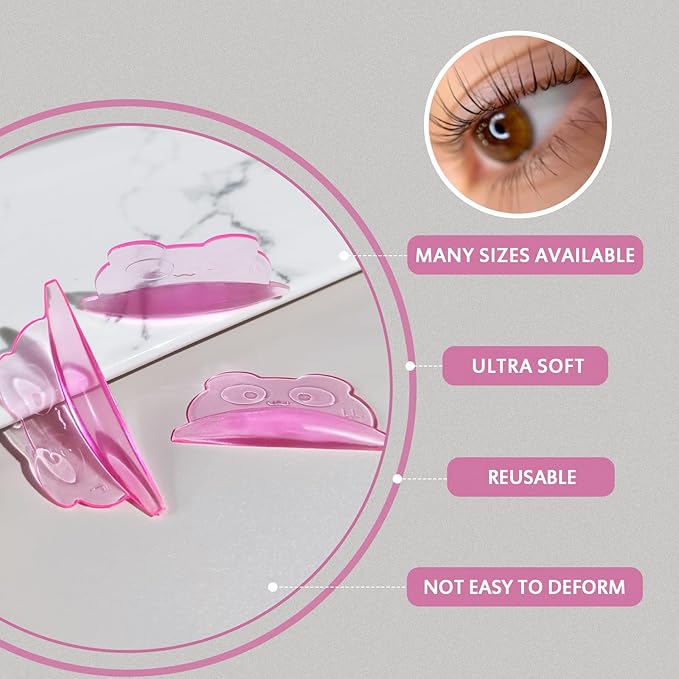 Libeauty Lash Lift Pads - Reusable Silicon Eyelash Lift Shield - DIY Use at Home or Salon - Lash Perming Tool