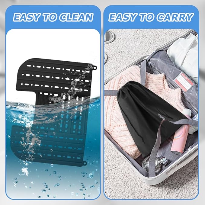Bathroom Sink Cover for Counter Space With Storage Bag, 22 * 17" Foldable Sink Cover,Silicone Beauty Makeup Brush Cleaning Mat,for Counter Space & Storage Saver(black)