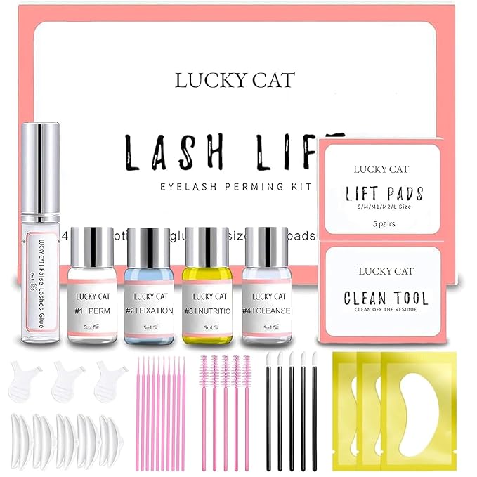 2025 Upgraded Lash Lift Kit, Professional Eyelash Perm Kit for Safe & Lasting Perming, Curling and Lifting Eyelashes, Easy for Beginner, Lash Lifting DIY Set for Salon-Quality at Home