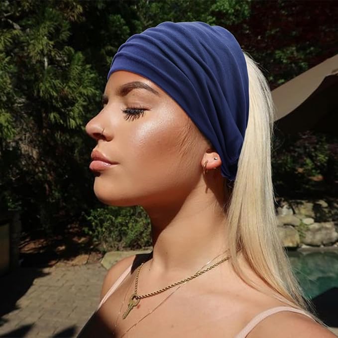 Extra Wide Headbands for Women Large Turban Headband Non Slip Boho Elastic Hairband Hair Twisted Knot Head Bands Accessories