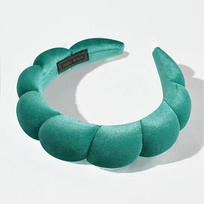 Ayesha Soft Velvet Headband for Women and Girls, Wrap Hairband for Washing Face, Shower, Makeup, Skincare, 1 Count (Pack of 1), Green