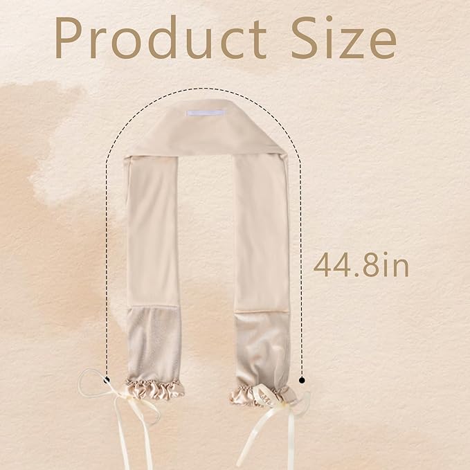 Curling Tie New Hair Curlers to Sleep in, Heatless Curls Overnight Headband, Soft Ribbon Wrap for Long Hair, Perfect Natural Curls Bouncy Curly Hairstyle Hair Suitable for All Hairs Types (Beige)