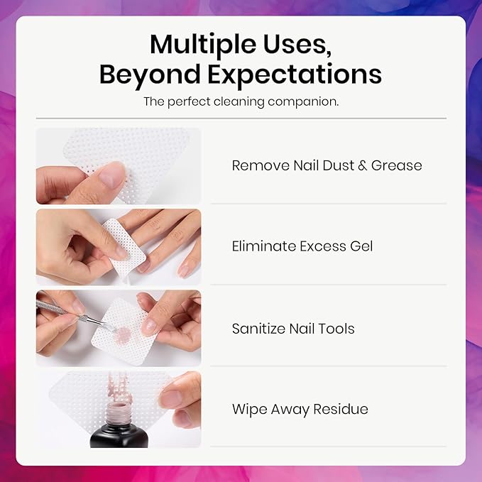 Beetles Pro 600-Pcs Lint Free Nail Wipes – Professional Soft Cleaning Wipes Nail Polish Remover Pads Non-Woven Fabric Nails Cleaning Pads for Nails Care, Gel Polish – Salon Quality Manicure Tool