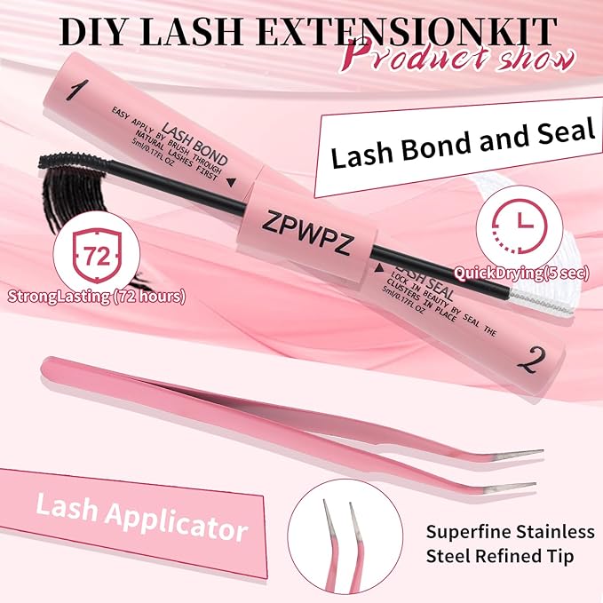 Manga Lash Clusters Kit Eyelash Clusters Eyelashes Anime Lash Clusters With Spikes Eyelash Extension Kit With Lash Bond And Seal Wet Look Spiky Cluster Lashes (croal 72pcs)