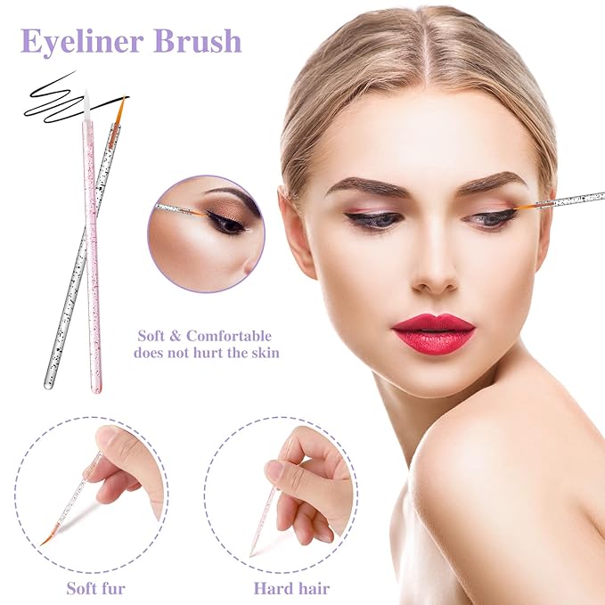 270 PCS Crystal Disposable Makeup Applicators Kit, Makeup Artist Must Haves Tools 100 Mascara Wands 100 Lipstick Applicators 70 Eyeliner Brushes with Organizer Box Galentines Valentines Day Gifts
