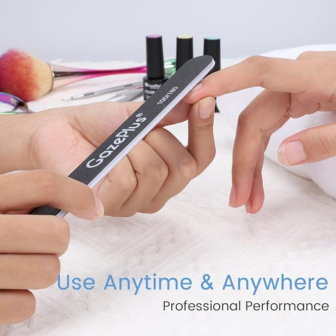Nail Files, 50 PCS Fingernail Files 7" Long 100/180 Grit Emery Boards for Nails Professional Nail File Bulk Washable Suitable for Both Acrylic and Natural Nails Black