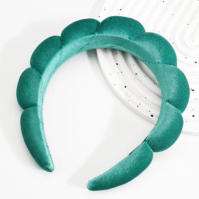 Ayesha Soft Velvet Headband for Women and Girls, Wrap Hairband for Washing Face, Shower, Makeup, Skincare, 1 Count (Pack of 1), Green