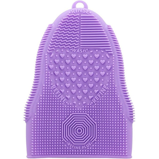 ScivoKaval Makeup Brush Cleaner Glove Mat Mitt Silicone Cosmetic Cleaning Scrubber Tool Face Brushes and Eye Brush Washing Pad Purple