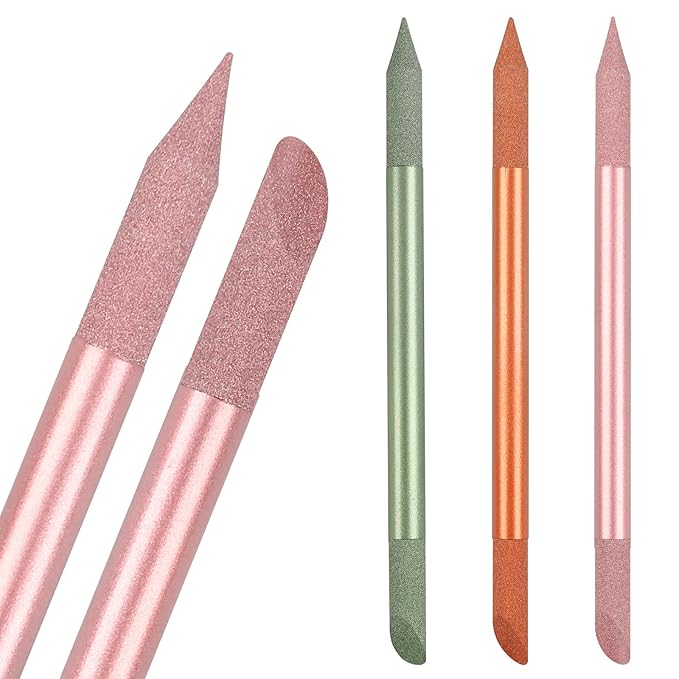 3Pcs Glass Cuticle Pusher, heemeei Crystal Cuticle Pusher Glass File, Dual-Ended Manicure Stick, Professional Precision Filing Cuticle Remover, Manicure Pedicure Tools for Nails and Cuticles Care…