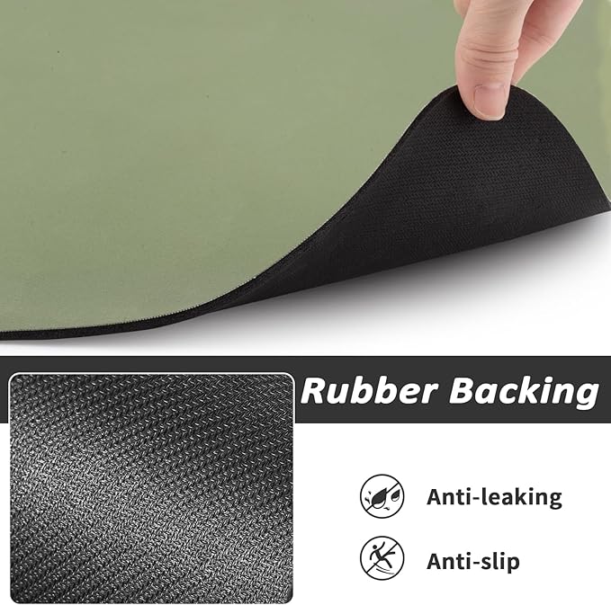 Dog Food Mat - Absorbent Cat Mat for Food and Water, No Stains Pet Feeding Bowl Mat, Easy to Clean Pet Placemats, Quick Dry Dog Water Dispenser Mat for Messy Drinkers | Paw Green 24"x36"