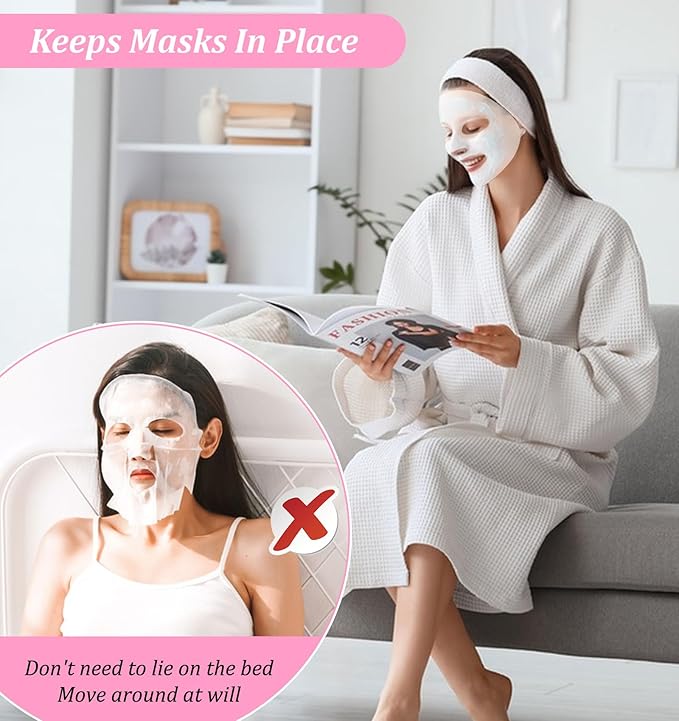 4 Pcs Face Mask Holder Skincare, Silicone Reusable Sheet Mask Holder Anti-Wrinkle Face Masks Cover for Sheet Masks, Moisturizing, Prevent Evaporation, Skincare Tool for Women, Pink & White