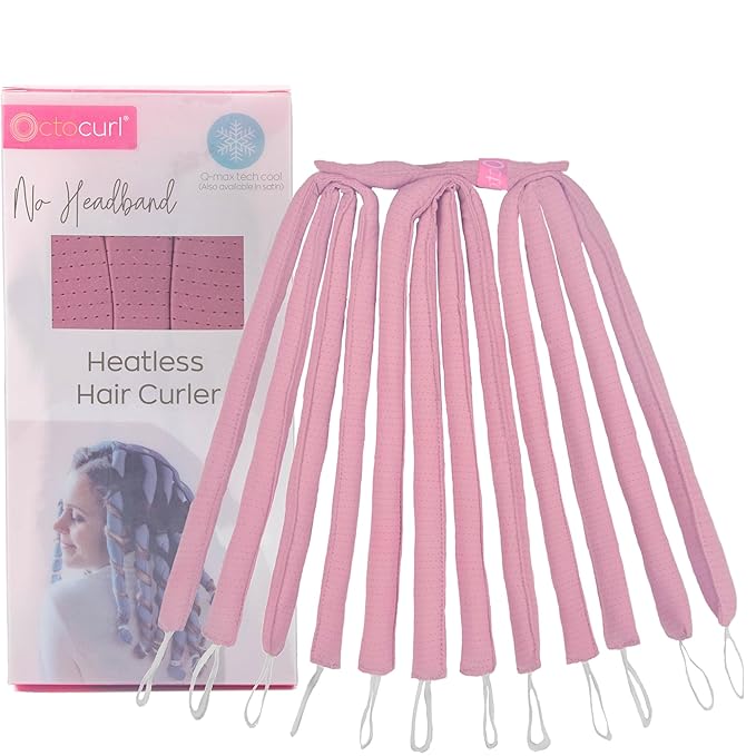 Octocurl No Headband Heatless Curlers for Medium to Thin Hair – Lightweight Curling System for Controlled, 360° Heat-Free Curls