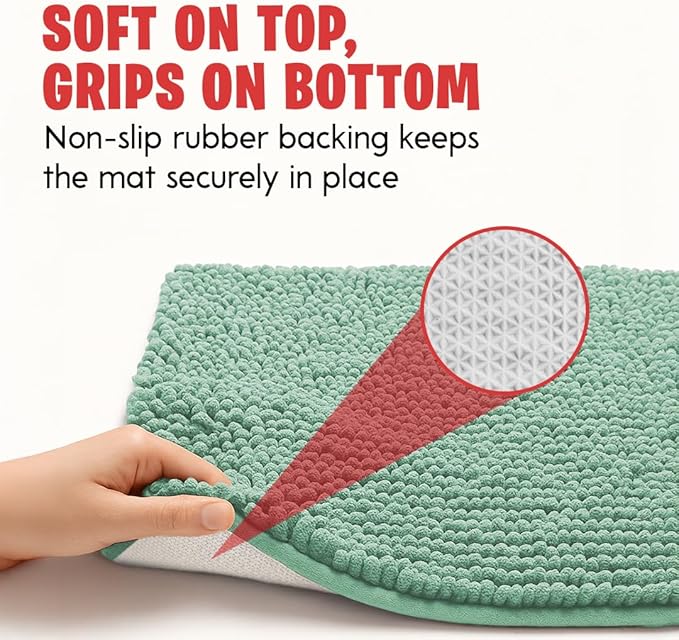 MudGuard Mat™ Dog Door Mat for Muddy Paws, Super Absorbent Microfiber, Non-Slip Indoor Mat, Quick Dry Chenille Mud Mat for Dogs & Entryway, Washable, Sea Green 19" x 30"