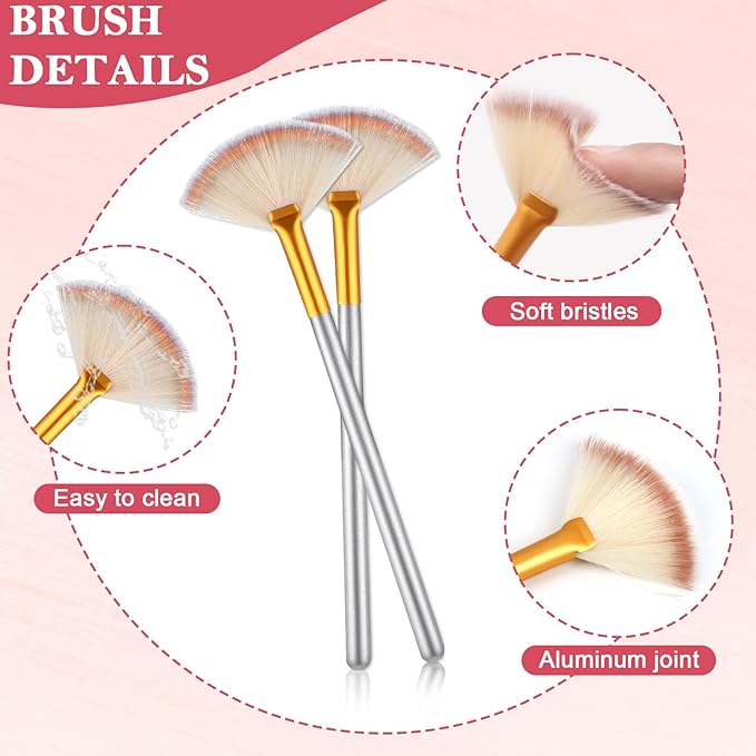 16 Pcs Rose Gold Esthetician Supplies 8 Facial Fan Brushes Esthetician 8 Rose Gold Stainless Steel Mixing Bowls Face Mask Brush Facial Bowls Esthetician for Mud Cream Makeup Spa Salon Women