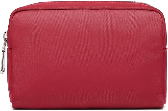 Waterproof Makeup Bag Large Capacity Women's Classic Black Wash Bag Adjustable Partition Wash Bag Brush and Cosmetic Carrying Bag… (Burgundy Red)