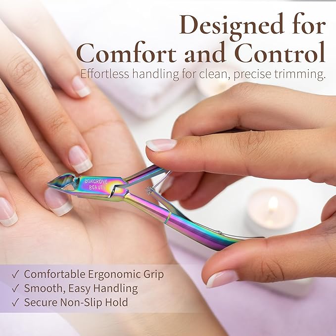 Professional Cuticle Cutter Stainless Steel Cuticle Nippers with Sharp Blades and Double Spring Cuticle Clippers - Nail Cuticle Trimmer Tool for Manicure & Pedicure Beauty at Home/Spa/Saloon