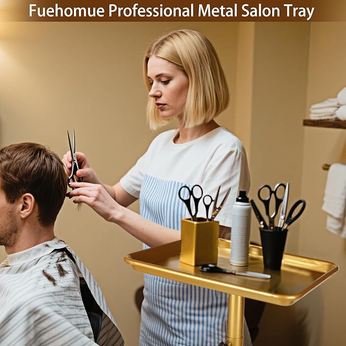 Salon Tray on Wheels, Rolling Tray with Adjustable Height, Metal Feet Salon Service Tray, Ideal Use As Tattoo Tray＆Dental Tray