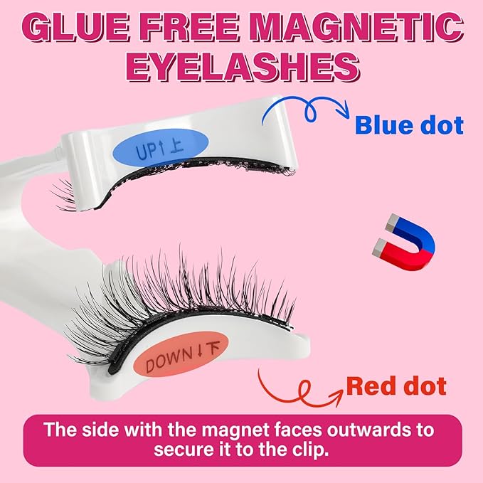 Magnetic Eyelashes With Applicator Long Lasting and Reusable Magnetic Lashes Kit 4Pcs Magnets Per Piece No Glue Needed False Eyelashes Waterproof,Cruelty Free,Easy To Wear (1pair, Intimacy)