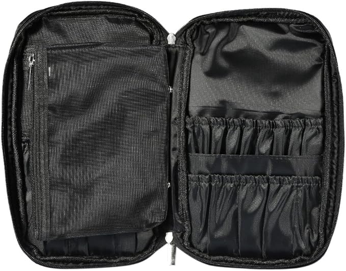 Professional Makeup Brush Bag, Makeup Artist Bag, Makeup Brush Belt, Makeup Brush Holder for Artists, Cosmetic Organizer Pouch for Brushes and Cosmetics (Black)