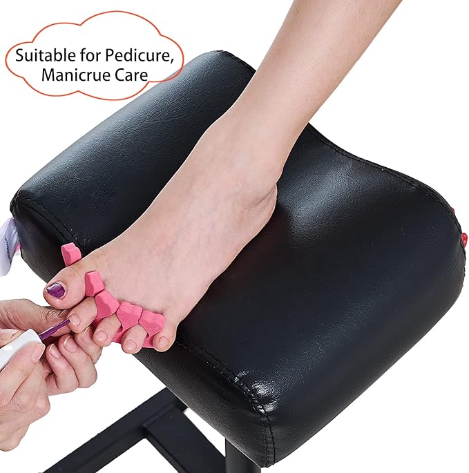 Pedicure Manicure Footrest Adjustable Height Stand Beauty SPA Salon Nail Care Black