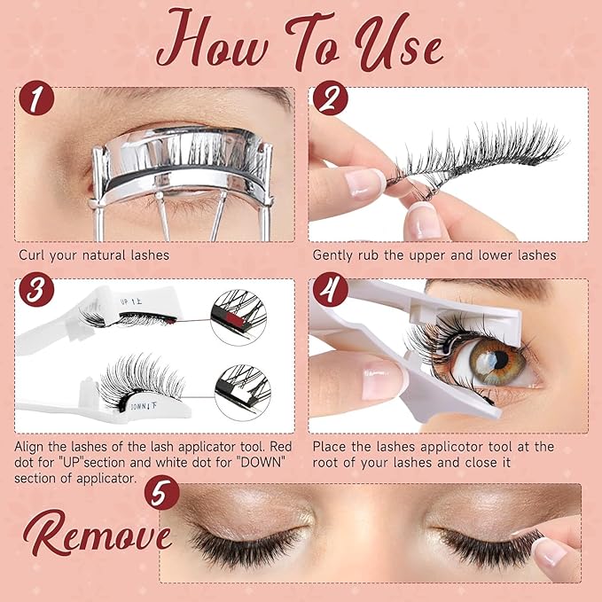 Higu clace Magnetic Eyelashes Magnetic Lashes with Applicator Soft Magnetic Eyelashes Natural Look Pestañas Magnéticas No Need Glue Easy to Wear and Remove Pestañas Magnéticas Naturales(A03)