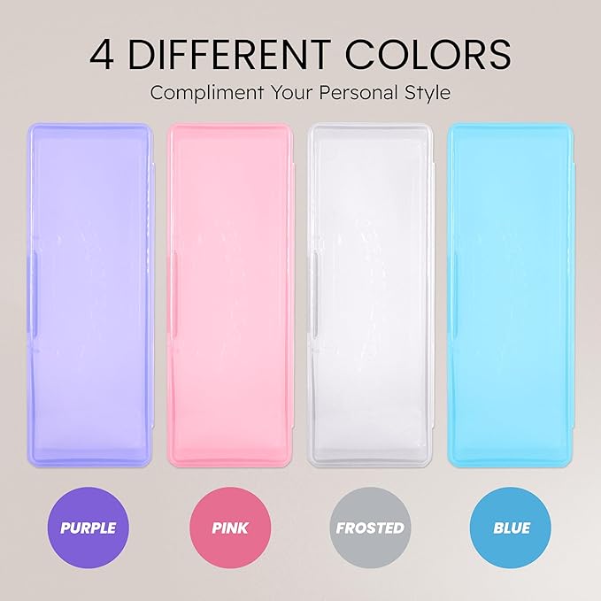 Beauticom Personal Box Storage Case for Professional Manicurist Nails Pedicure (Large Size) (4 Pieces, FROSTED)