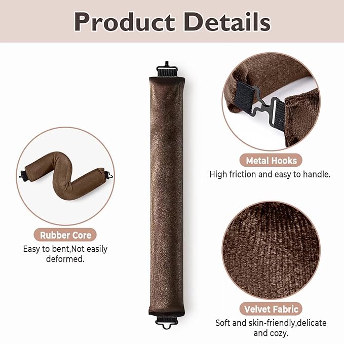 Overnight Hair Curlers Heatless Curls - 6 Pcs No Heat Blowout Curling Rods to Sleep In with Satin Hair Scarf