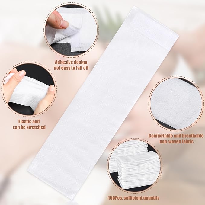 obeoby 150 Pieces Disposable Hairband for Women, Non-woven Fabric Spa Headband for Securing Hair during Facial, Makeup, Travel, Ideal for Beauty Enthusiasts, Makeup Artists, Spa-goers