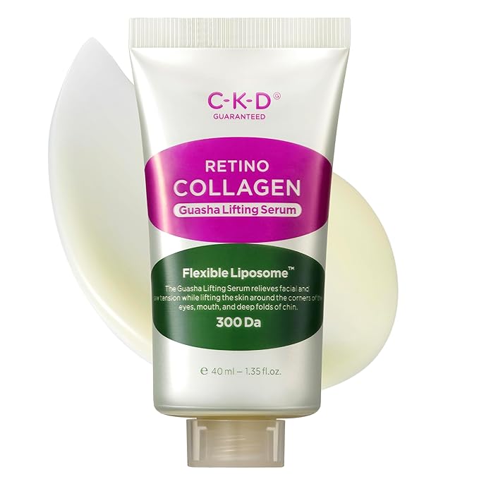 CKD Retino Collagen Gua Sha Face Serum [Refill] - Lifting Serum for Firming, Tightening, Anti-Aging, and Hydrating. Stainless Steel Roller. Korean Skin Care. 1.35 fl oz